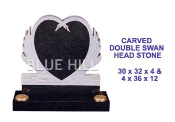 Carved Double Swan Head Stone